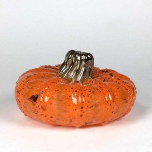 Glass Pumpkin with Recycled Cullet and Gold Iridiz